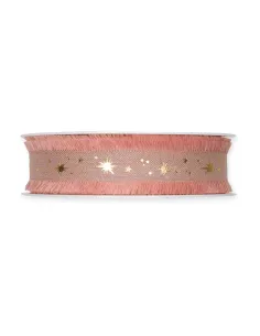 NASTRO STAMPATO LINO SFRANGIATO  "STARS" 977-025