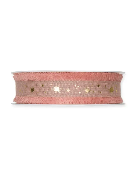 NASTRO STAMPATO LINO SFRANGIATO  "STARS" 977-025