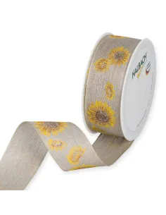 NASTRO LINO CON STAMPA "GIRASOLI" 1724-040