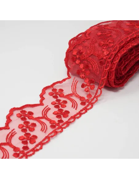PIZZO ORGANZA 6 CM BB8314-6/RED