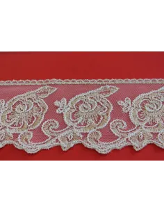 PIZZO TULLE RICAMATO CON PIETRE 12 CM KB9341-12