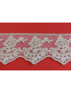 PIZZO TULLE RICAMATO CON PIETRE 12 CM KB9342-12