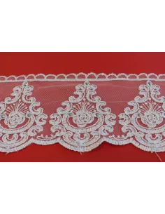 PIZZO TULLE RICAMATO CON PIETRE 10 CM KB9448-10