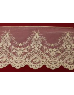 PIZZO TULLE RICAMATO CON PIETRE 20 CM KB9450-20