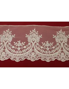 PIZZO TULLE RICAMATO CON PIETRE 20 CM KB9454-20
