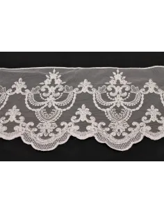 PIZZO TULLE CON PIETRE 24 CM KB9501-20
