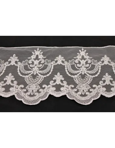 PIZZO TULLE CON PIETRE 24 CM KB9501-20