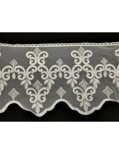 PIZZO TULLE RICAMATO CON PIETRE 20 CM KB9667-20S