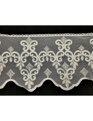 PIZZO TULLE RICAMATO CON PIETRE 20 CM KB9667-20S