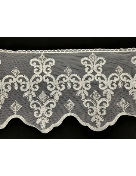 PIZZO TULLE RICAMATO CON PIETRE 20 CM KB9667-20S