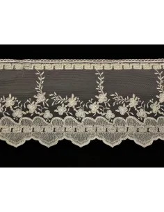 PIZZO TULLE RICAMATO CON PIETRE 20 CM KB9719-20S
