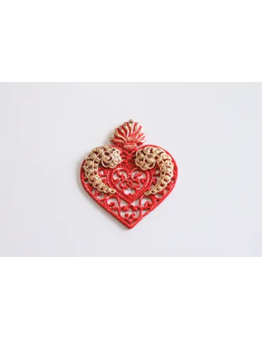 APPLICAZIONE CUORE TRAFORATO ROSSO MEX-C12