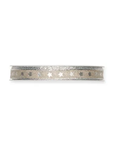 NASTRO IN LINO STAMPATO  "STARS"  H.1CM 698-010