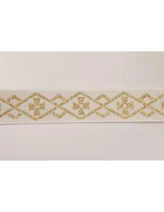 NASTRO CON CROCI E ROMBI DORATI 30MM 77184/30-B
