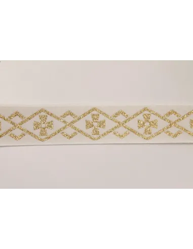 NASTRO CON CROCI E ROMBI DORATI 30MM 77184/30-B