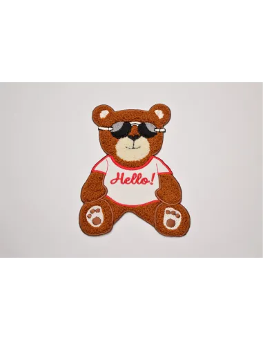 APPLICAZIONE BABY ORSETTO CON OCCHIALI "HELLO" 775