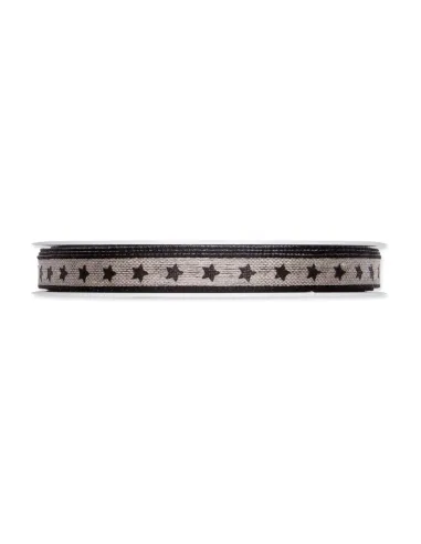 NASTRO IN LINO STAMPATO  "STARS" 898-010