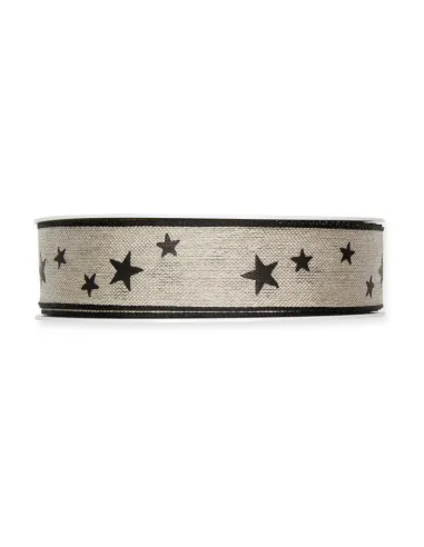 NASTRO IN LINO STAMPATO  "STARS" 898-025
