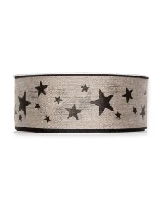 NASTRO IN LINO STAMPATO  "STARS" 898-040