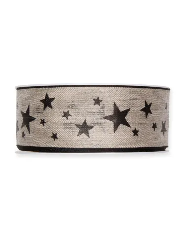 NASTRO IN LINO STAMPATO  "STARS" 898-040