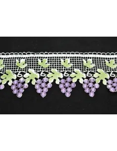 PIZZO MACRAME UVA ALTEZZA 11 CM - CF 14.10 8G0818.GREEN-D.LILA