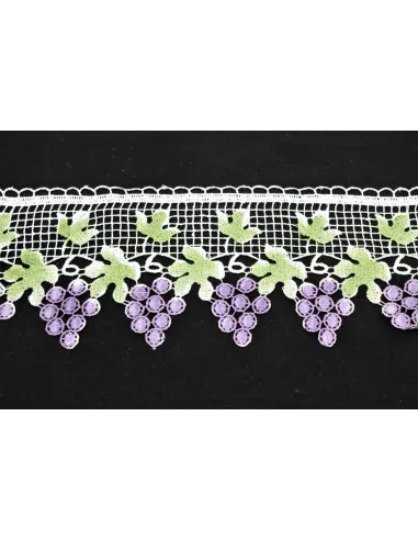 PIZZO MACRAME UVA ALTEZZA 11 CM - CF 14.10 8G0818.GREEN-D.LILA