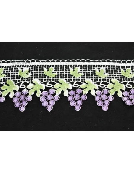 PIZZO MACRAME UVA ALTEZZA 11 CM - CF 14.10 8G0818.GREEN-D.LILA