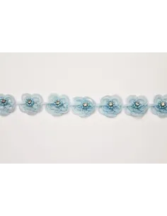 PASSAMANERIA MODA FIORE STRASS IN ORGANZA H.6 CM/CF 6.8MT WH08