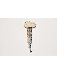 APPLICAZIONE MODA CON PERLINE E STRASS   MULTICOLOR   H13 CM - CF 1 PCS ZRS05