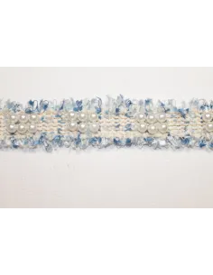 PASSAMANERIA MODA PERLE ALTEZZA 3 CM - CONFEZIONE DA MT 10 A.BLUE