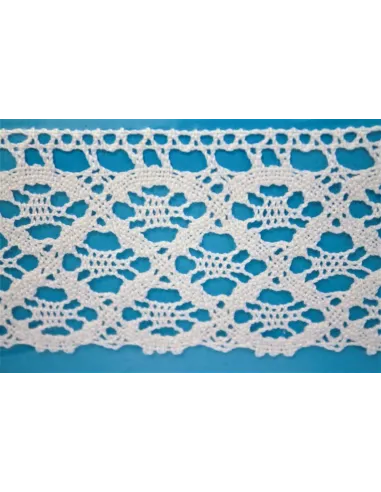 MERLETTO DI COTONE ALTEZZA 5 CM - CONFEZIONE DA MT 10 314.BIANCO