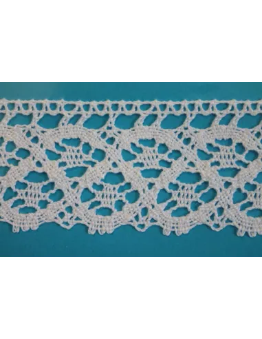 Merletto di cotone Bianco di mt 10, altezza 4 cm, in cotone 340A