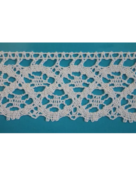 Merletto di cotone Bianco di mt 10, altezza 4 cm, in cotone 340A