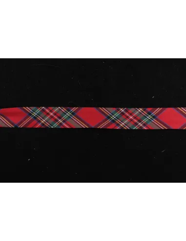 NASTRO COTONE DIAGONALE SCOZZESE  ROSSO ALTEZZA 2.5 CM - CF 20 MT NASTROSCOZZESE25/5