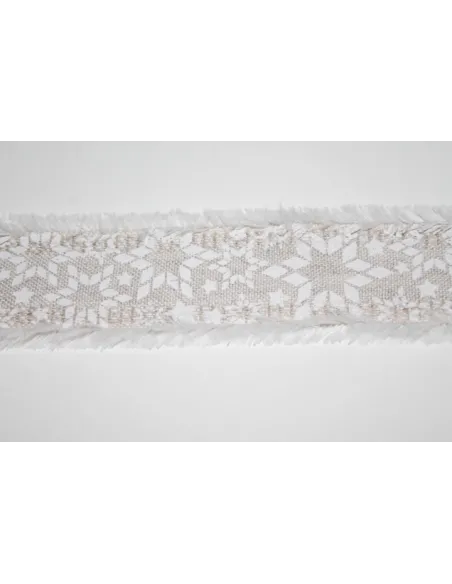 NASTRO NATALIZIO IN LINO CON FRANGE 265/035