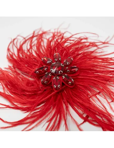 APPLICAZIONE MODA PIUME STRUZZO CON DIADEMA FIORE OSTRICH-002