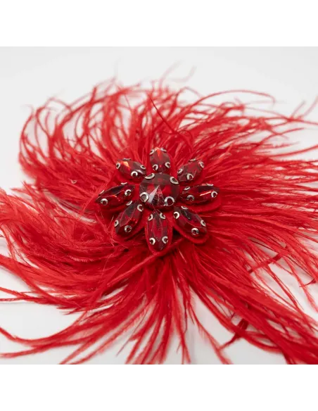 APPLICAZIONE MODA PIUME STRUZZO CON DIADEMA FIORE OSTRICH-002