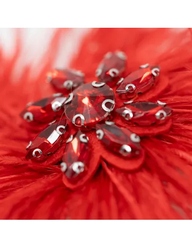 APPLICAZIONE MODA PIUME STRUZZO CON DIADEMA FIORE OSTRICH-002