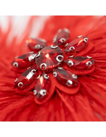 APPLICAZIONE MODA PIUME STRUZZO CON DIADEMA FIORE OSTRICH-002