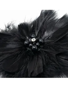 APPLICAZIONE MODA PIUME STRUZZO CON PERLINE OSTRICH-001.BLACK 2