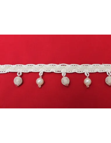 PASSAMANERIA ARREDO CON PERLINE E PERLE 5CM AT990B