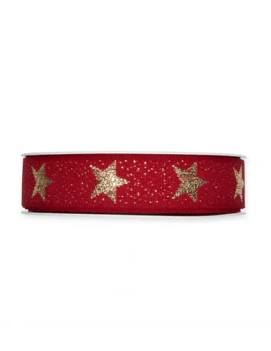 Nastro natalizio con stelle 2,5cm 4766-025