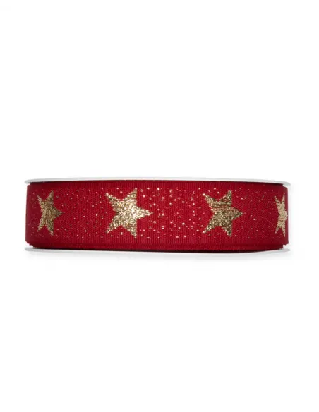 Nastro natalizio con stelle 2,5cm 4766-025