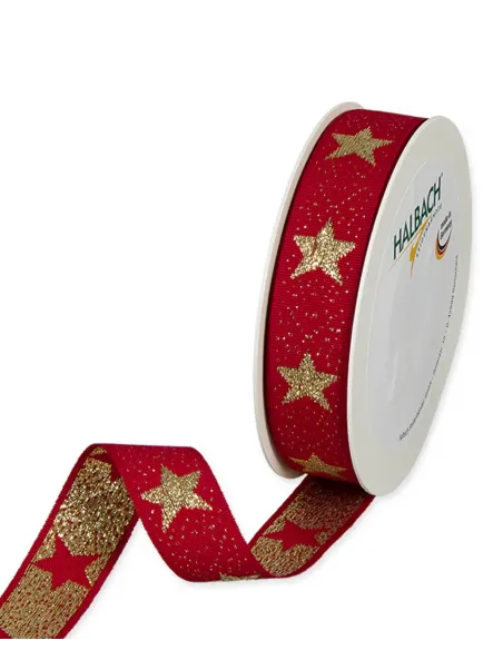 Nastro natalizio con stelle 2,5cm 4766-025