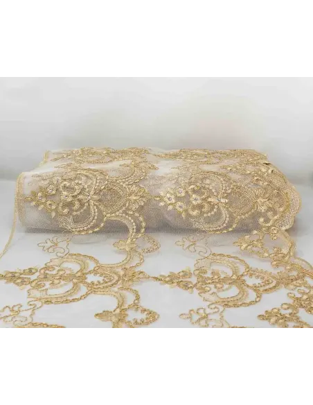 PIZZO TULLE CON PIETRE 34.5 CM KB9501-45